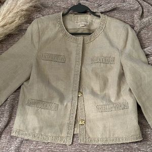 Michael Michael Kors Cream Textured Jacket Size 14 | Classic Career Layer